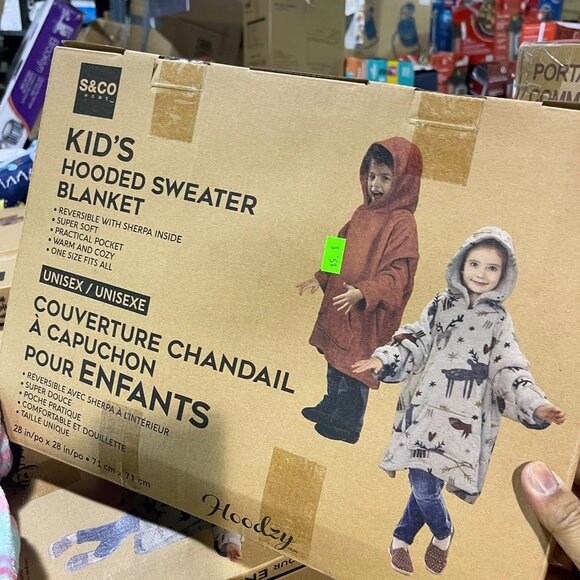 Blanket Hoodie Kids Comfy Oodie Wearable Blanket Sherpa Warm Cozy Oversized Blan - Picture 7 of 8